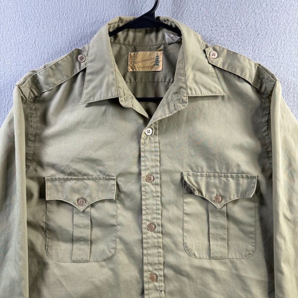 Vintage Sears Fieldmaster Shirt Mens Large 70s 80s Field Outdoor Hunting